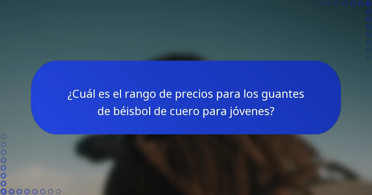 ¿Cuál es el rango de precios para los guantes de béisbol de cuero para jóvenes?